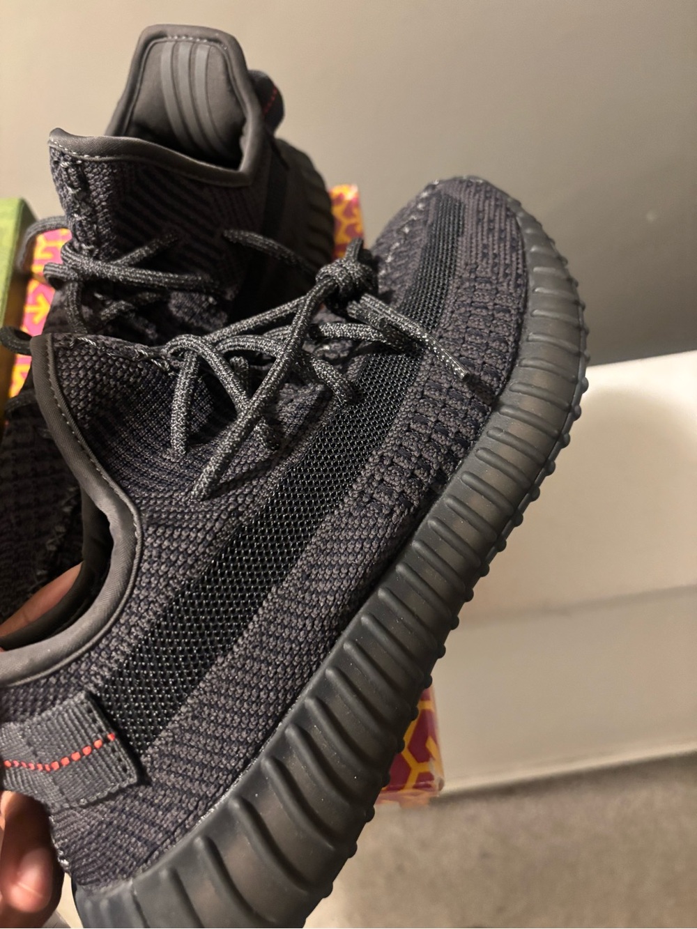 Yeezy Boost 350 V2 Triple Black Knit Sneakers